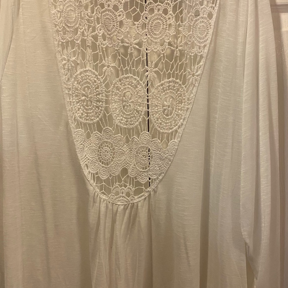 Lace Back white lightweight jacket